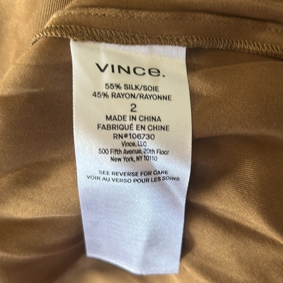 NWT Vince Bronze Twist Front Sleeveless Silk Blend Dress - Picture 8 of 8